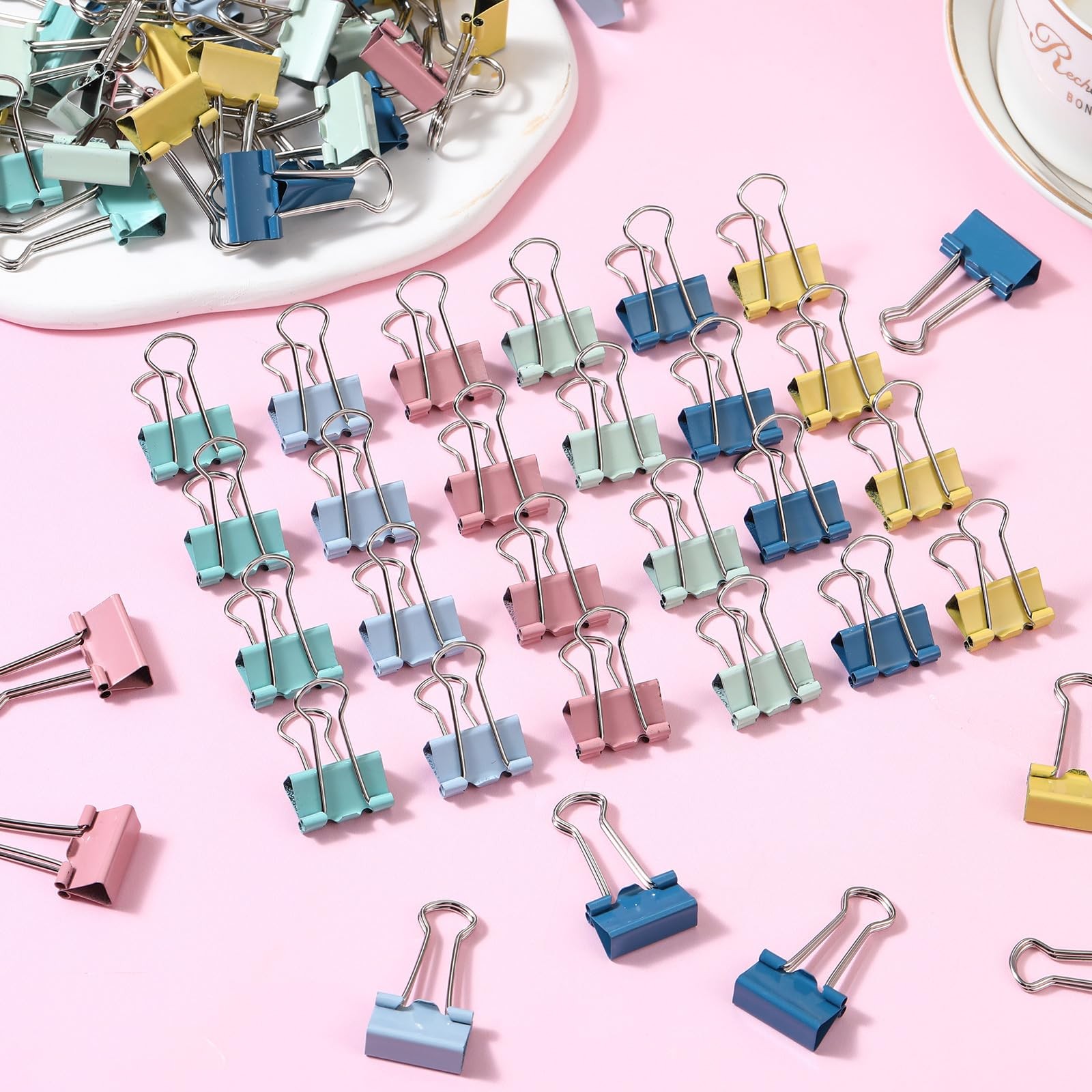 Humyoun 240 Pack Morandi 0.75 in Binder Clips Color Micro inches