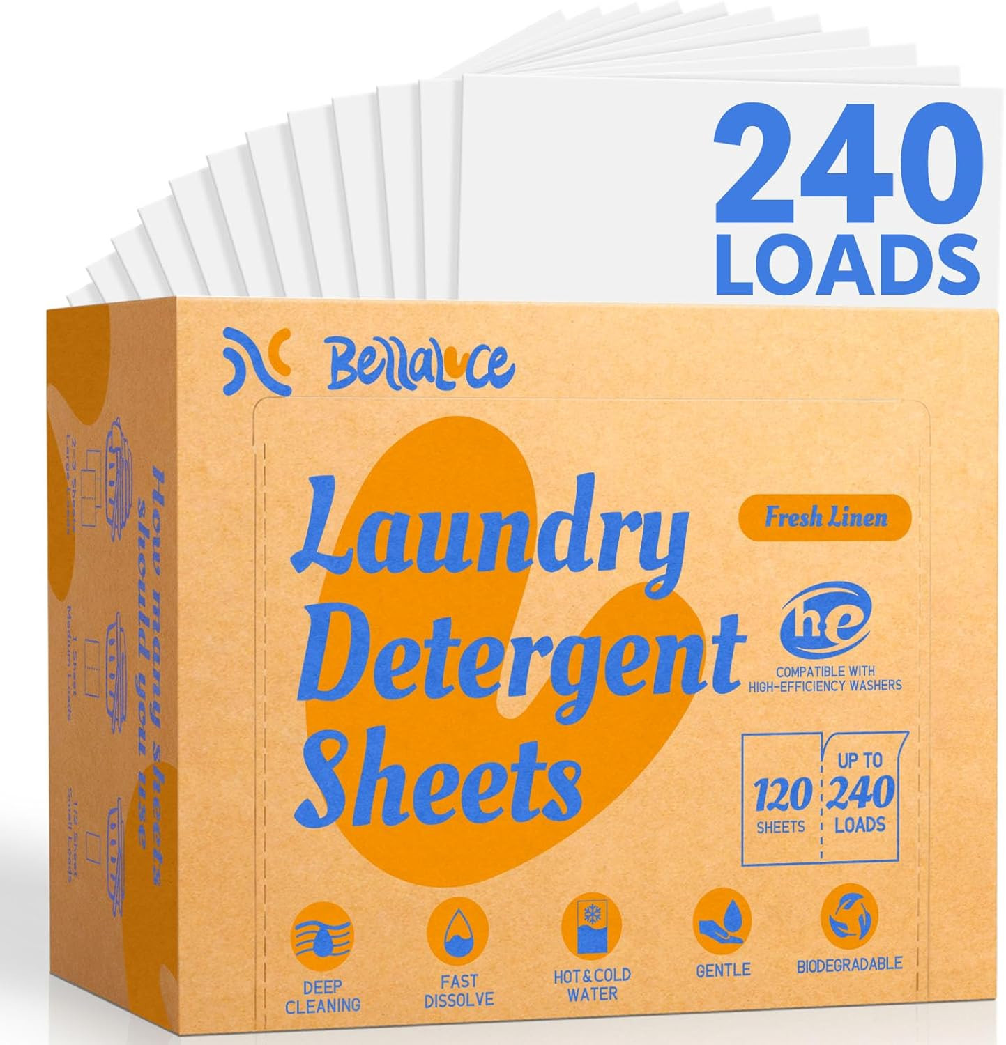 Laundry Detergent Sheets – Laundry Sheets, 240 Loads, Eco-Friendly, Plastic-Free
