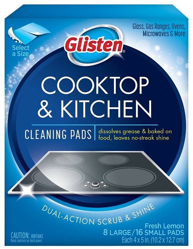 Glisten Cooktop & Kitchen Cleaning Pads, 8 Large/16 Small Pads GC0608T