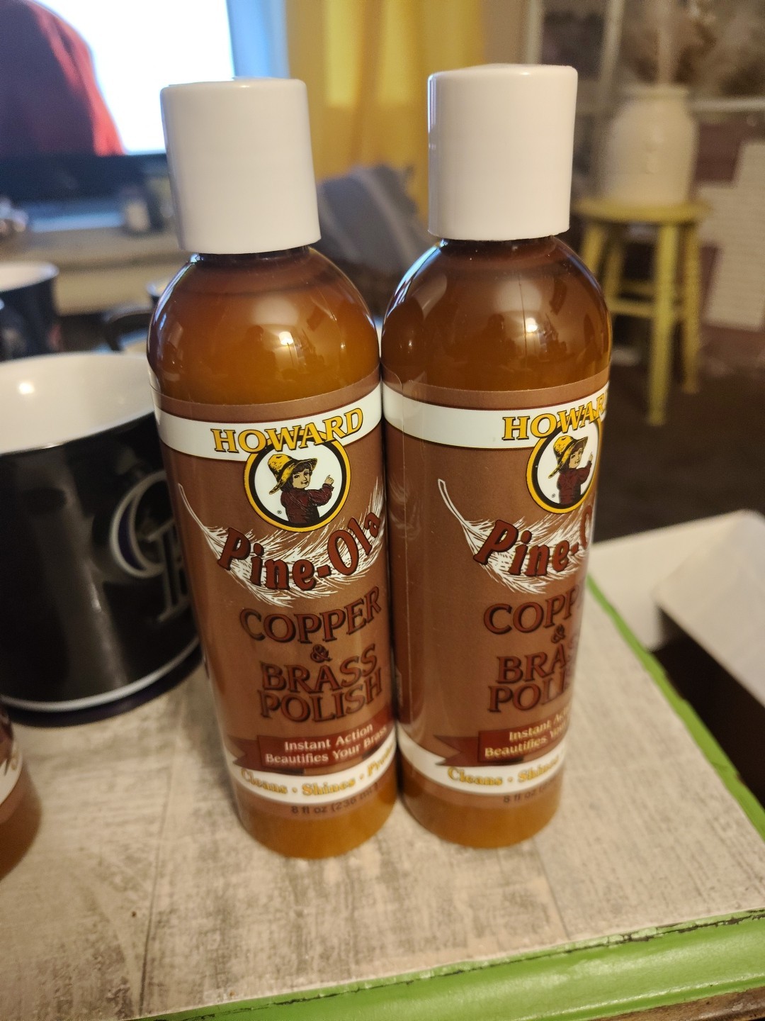 (2) Howard Pine-Ola Copper & and Brass Polish 8 oz Bottles Lot Of 2