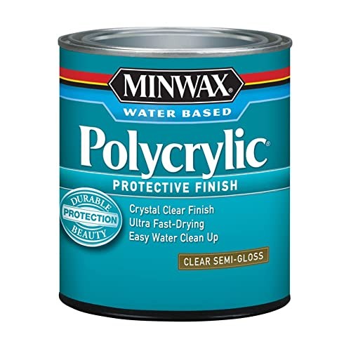 1/2 pt Minwax 24444 Clear Polycrylic Water-Based Protective Finish Semi-Gloss