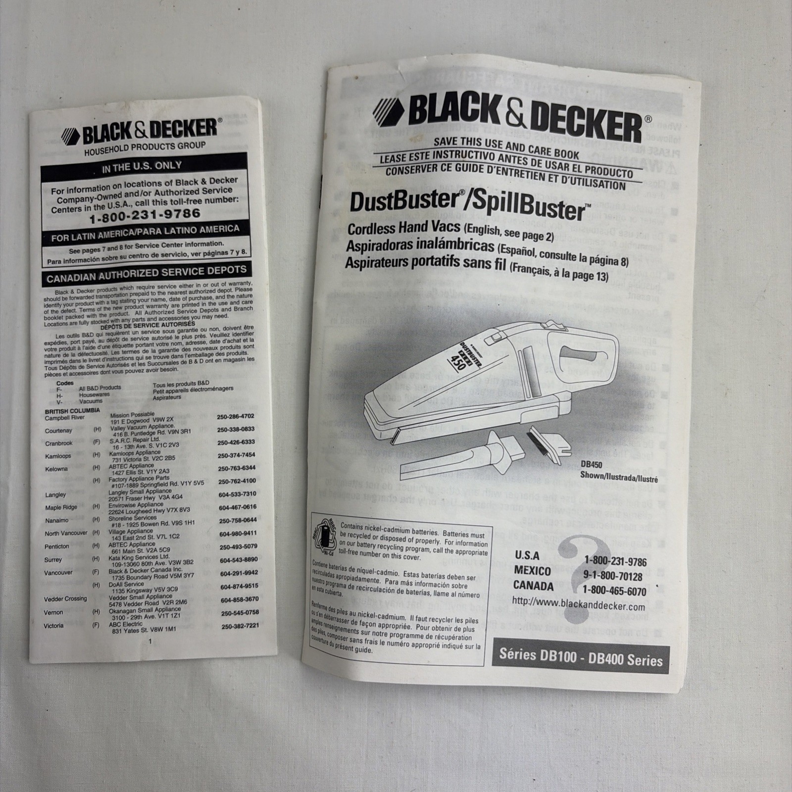Black & Decker Dustbuster Cordless Hand Vac DB100 M 90’s 100% Working Open Box