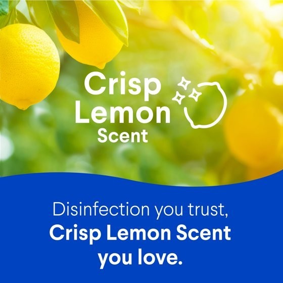Disinfecting Wipes Bleach Free Crisp Lemon, Multi-Surface Cleaning, 75 Count