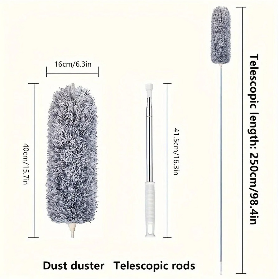 Multifunctional Retractable Duster with Bendable Head for Home & Car Cleaning