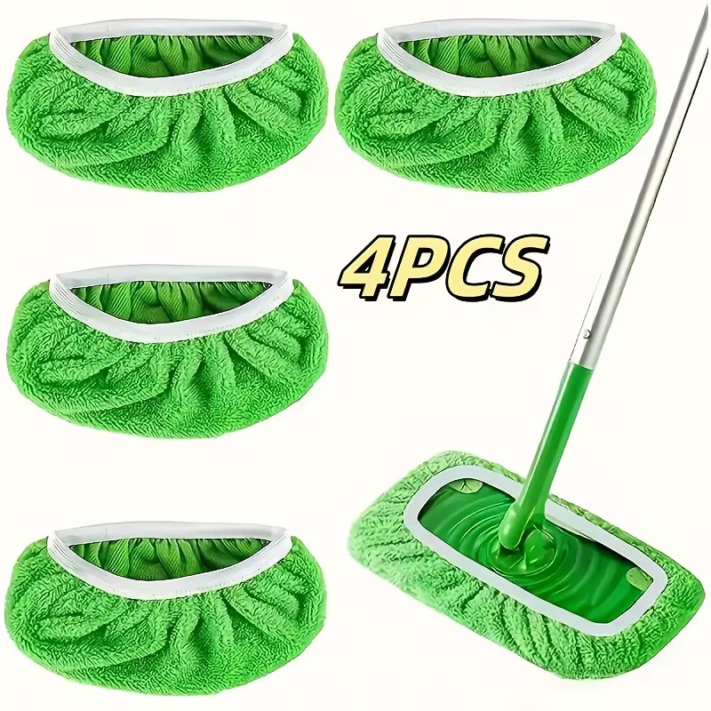 4 Reusable Mop Pads with High Water Absorption and Ultra-Fine Fiber Cleaning Pad