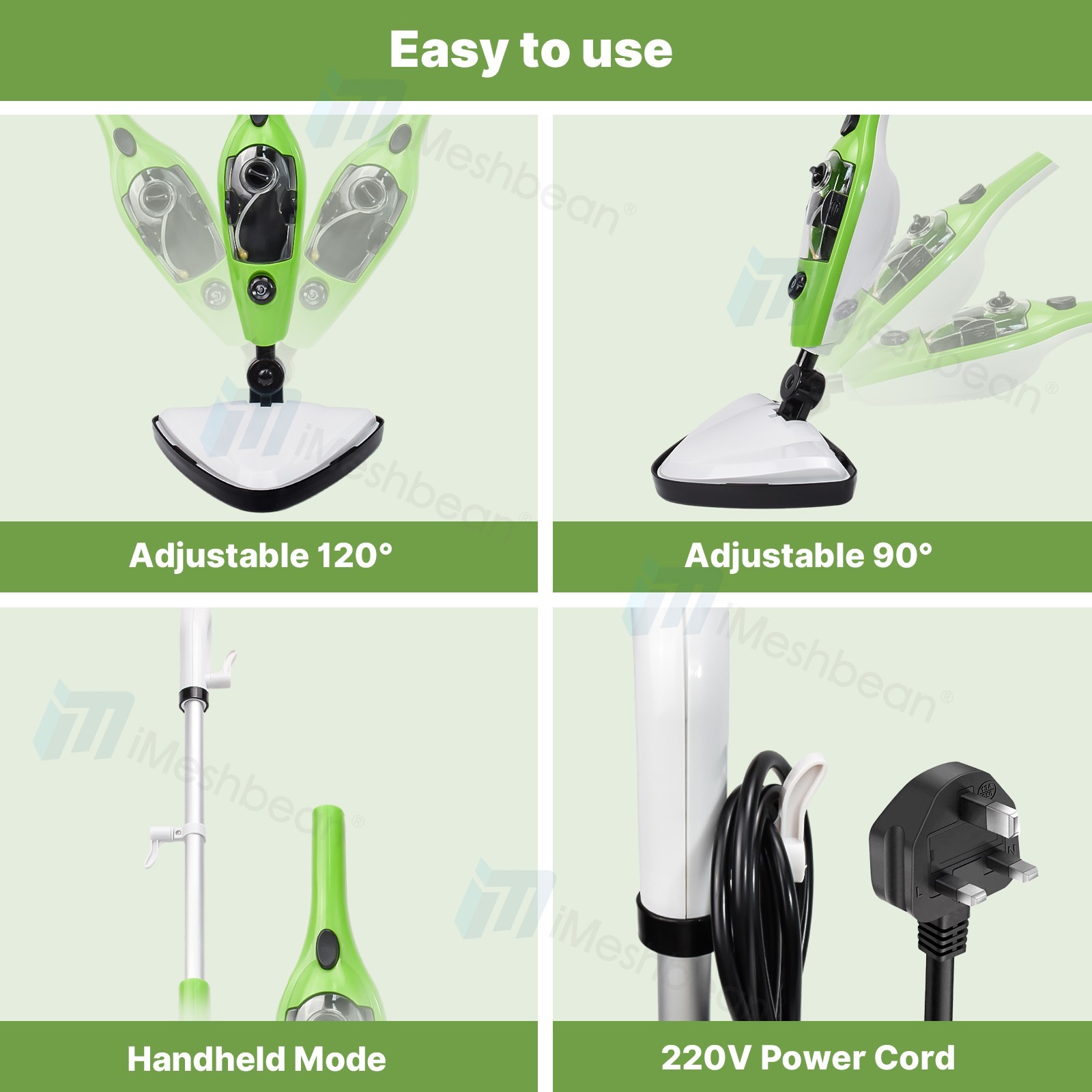 Steam Mop Cleaner 10-in-1 with Convenient Detachable Handheld Unit Floor Carpet