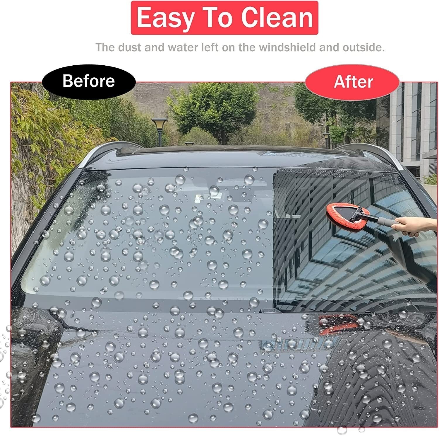 Extendable Car Window Glass Wiper Cleaner Brush Windshield Cleaning Tool Kit