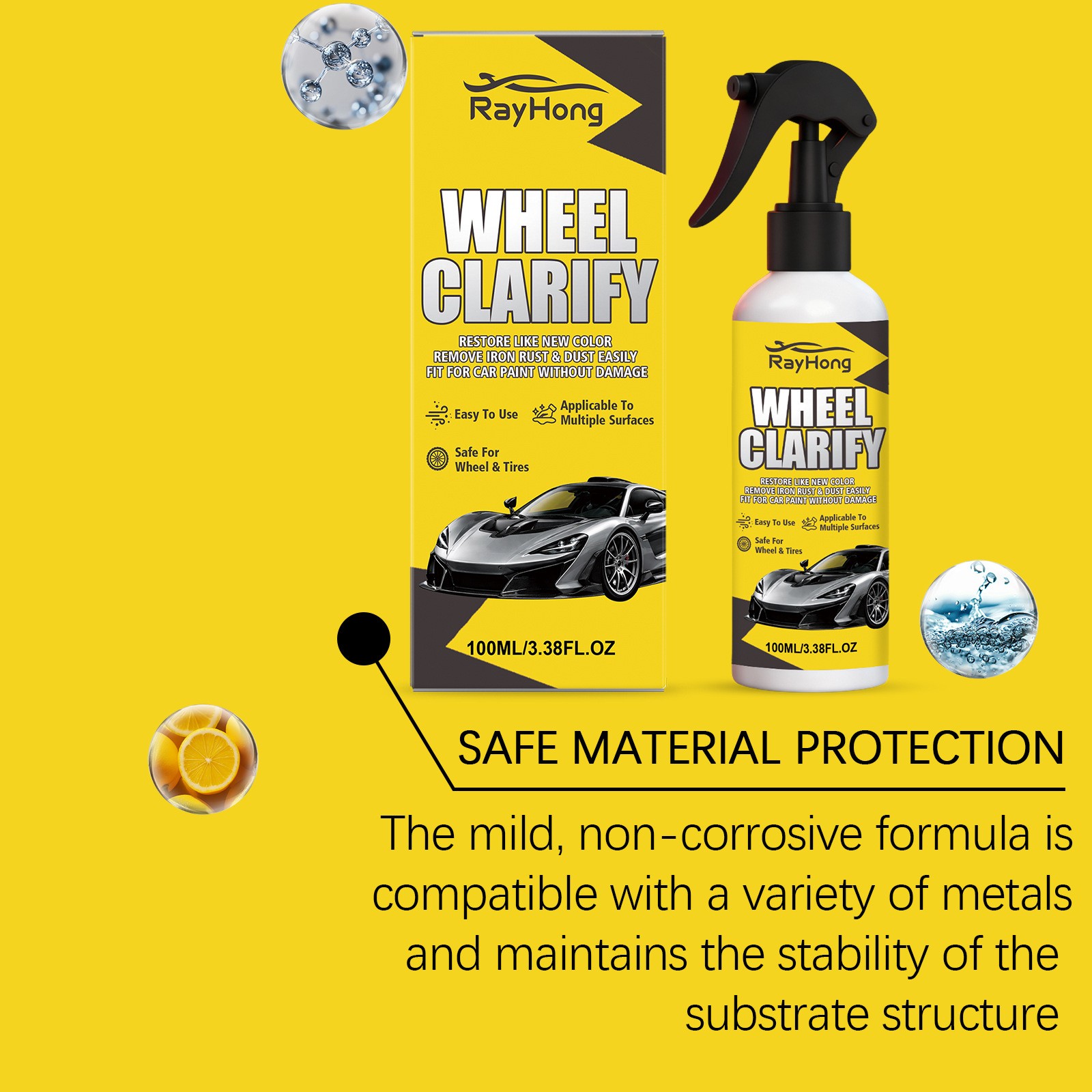 1~5PCS Automotive Rust Remover Spray, Wheel Clarify, Anti-Rust Lubricant Spray