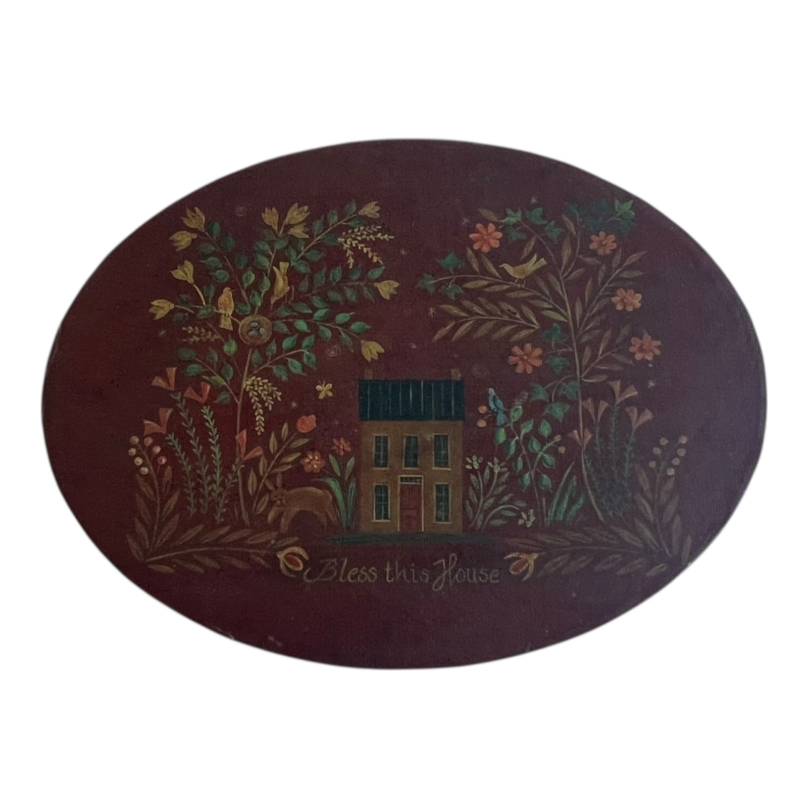 Bob’s Boxes Primitive Lives Bless This House II Oval Decorative 5.5″ X 4″ Box
