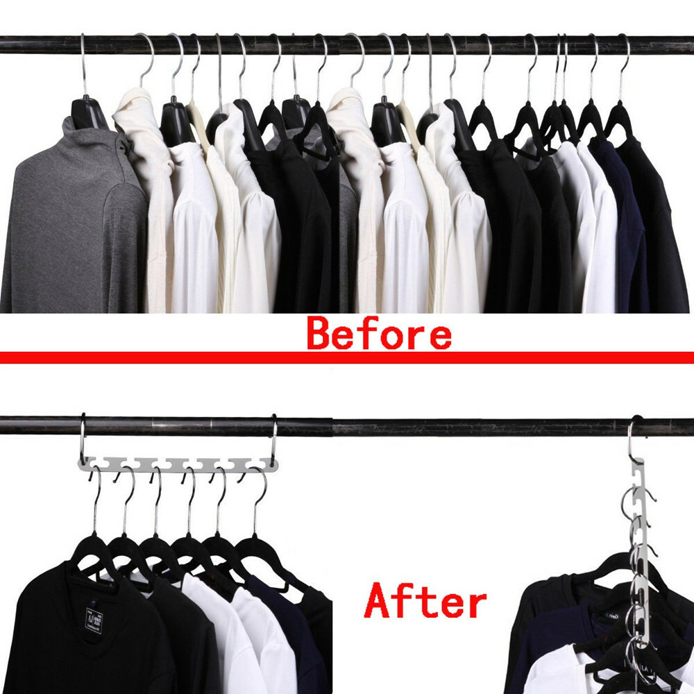 2PC Space Saver Saving Wonder Metal Hanger Clothes Closet Organize Hook Racks