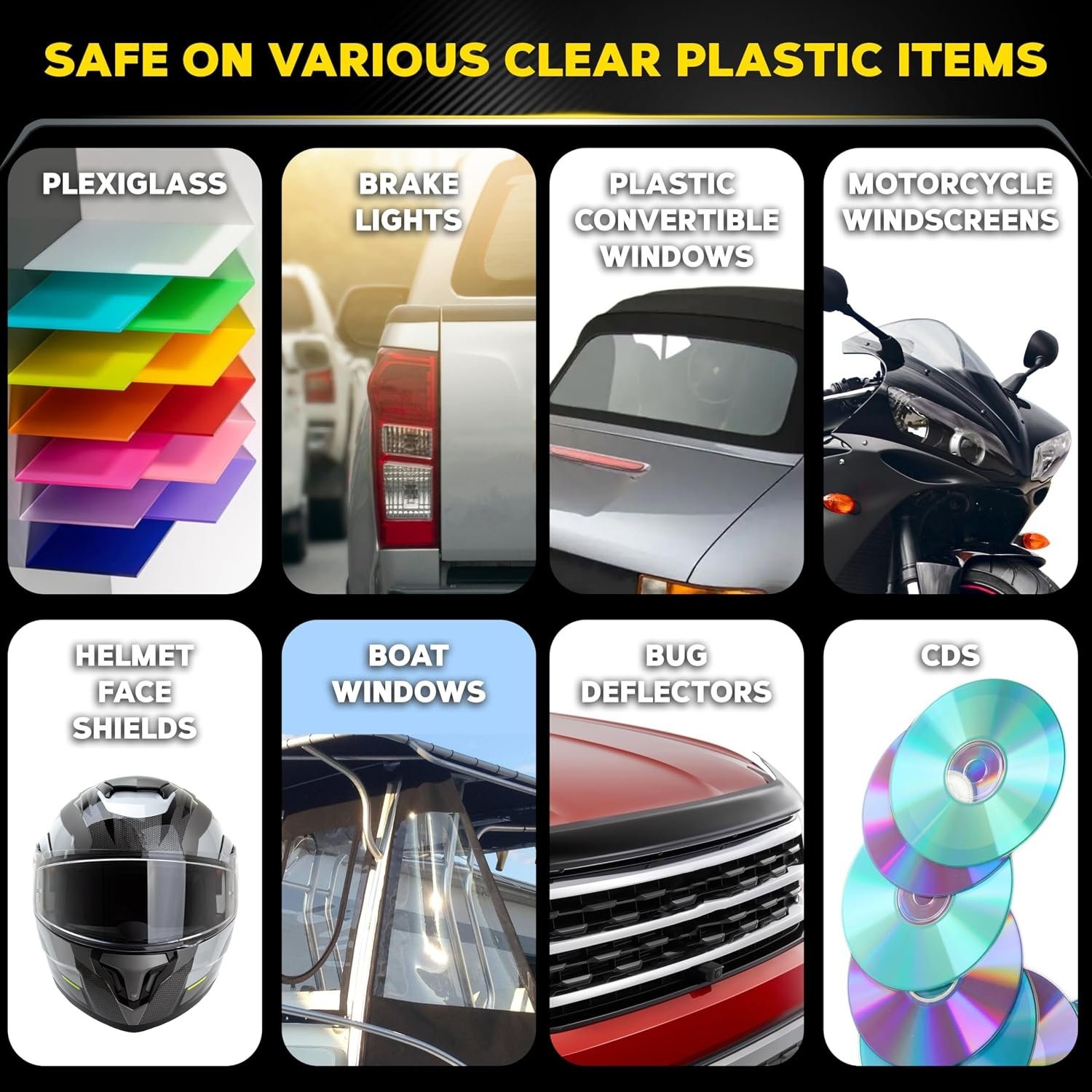 Headlight Restoration Polish for Plastic Clarity, Removes Yellowing & Cloudiness