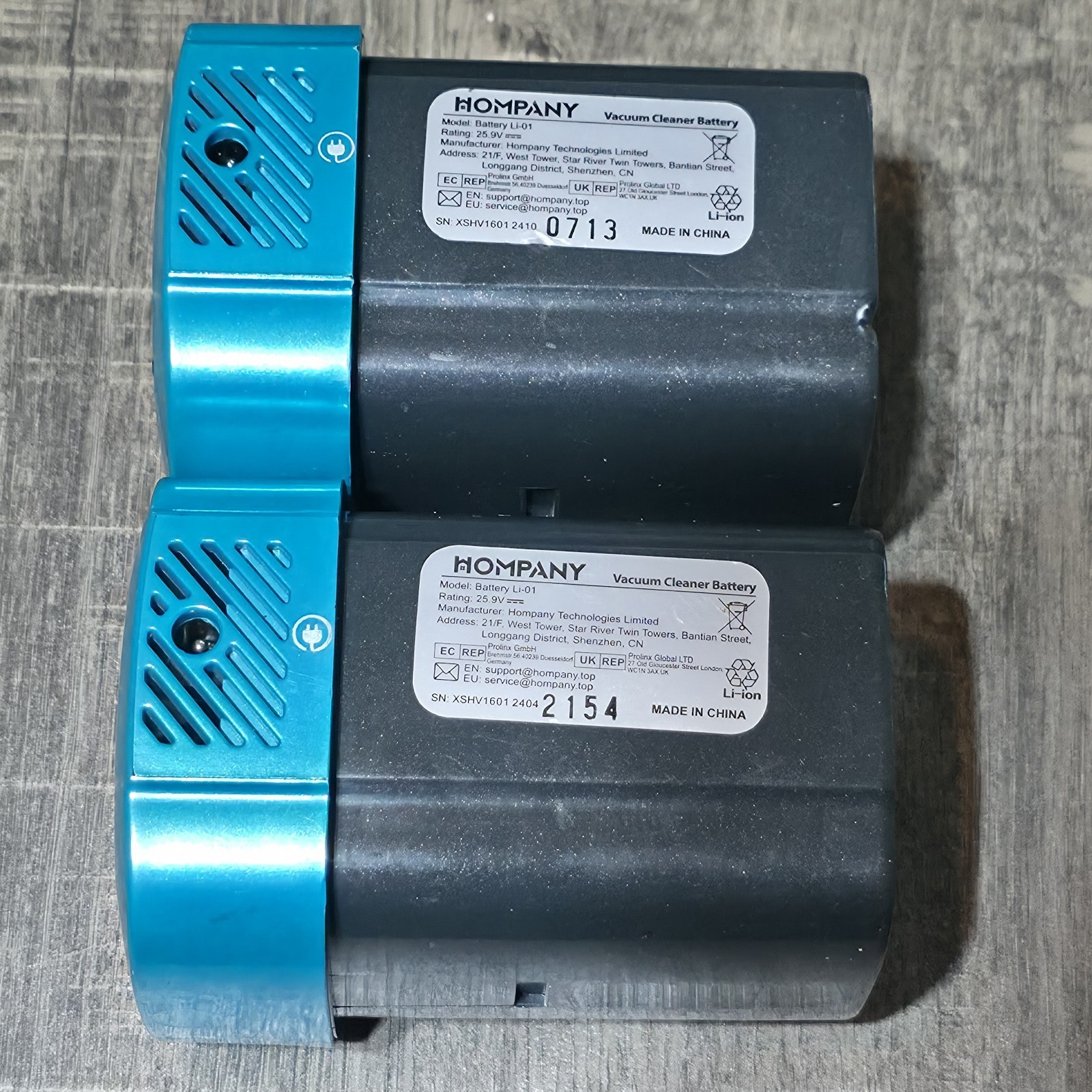 2 Pack Hompany Li-01 25.9V Replacement Battery For Vacuum