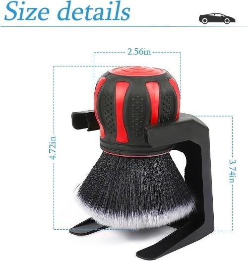 Detailing Brush, Ultra Soft Interior Dusting Brush with Storage Rac Color: Red