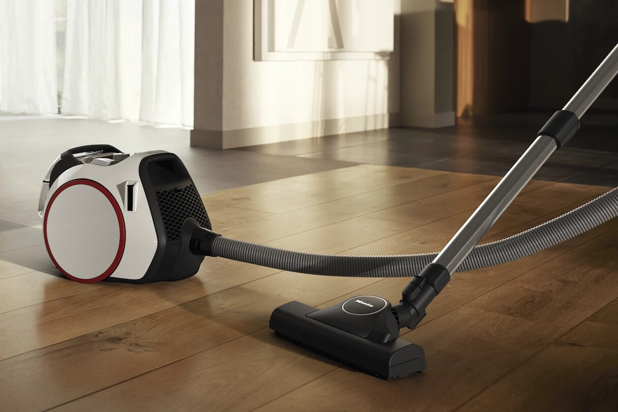 Miele Boost CX1 Lotus White Compact Bagless Canister Vacuum SNRE0