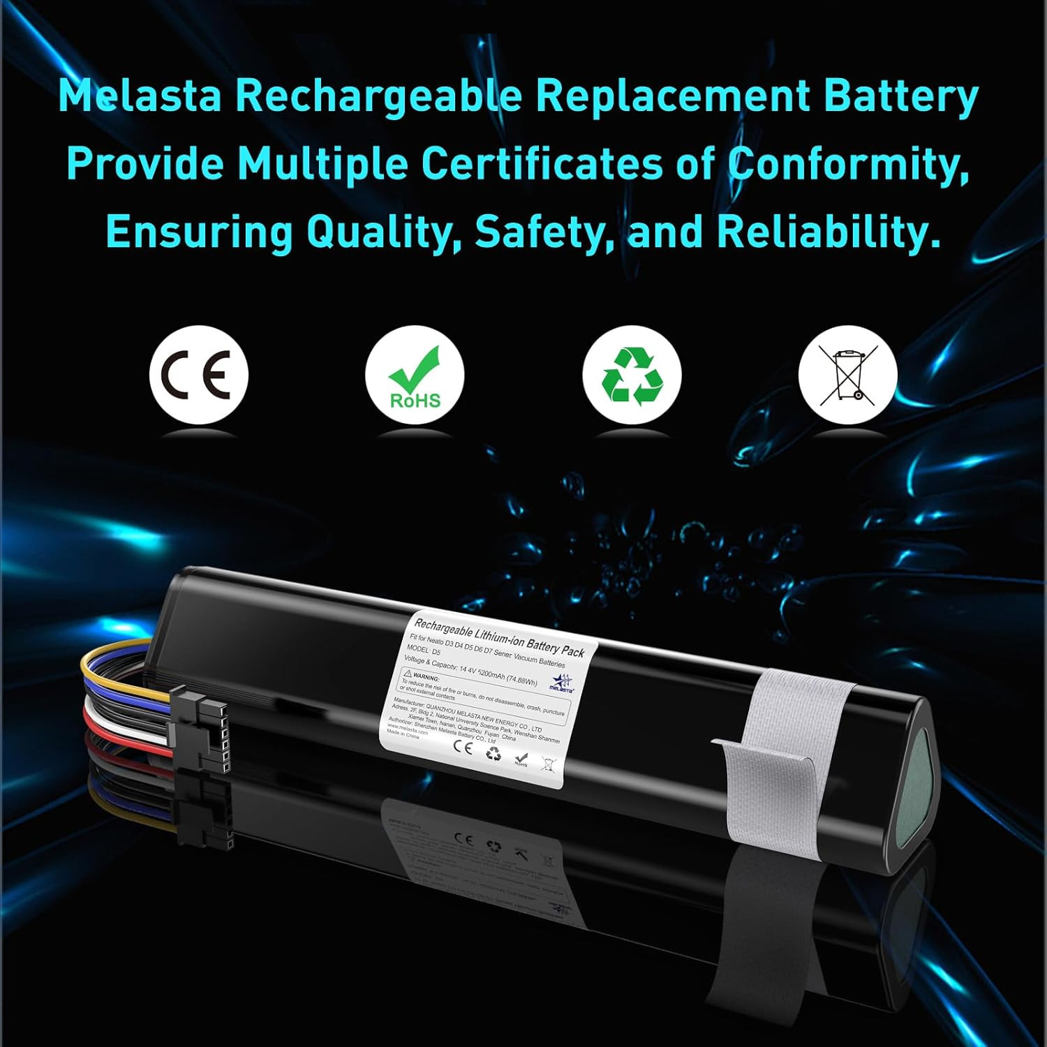 14.4V 5200Mah Replacement Battery for Neato Botvac D3 D4 D5 D6 D7 Robotic