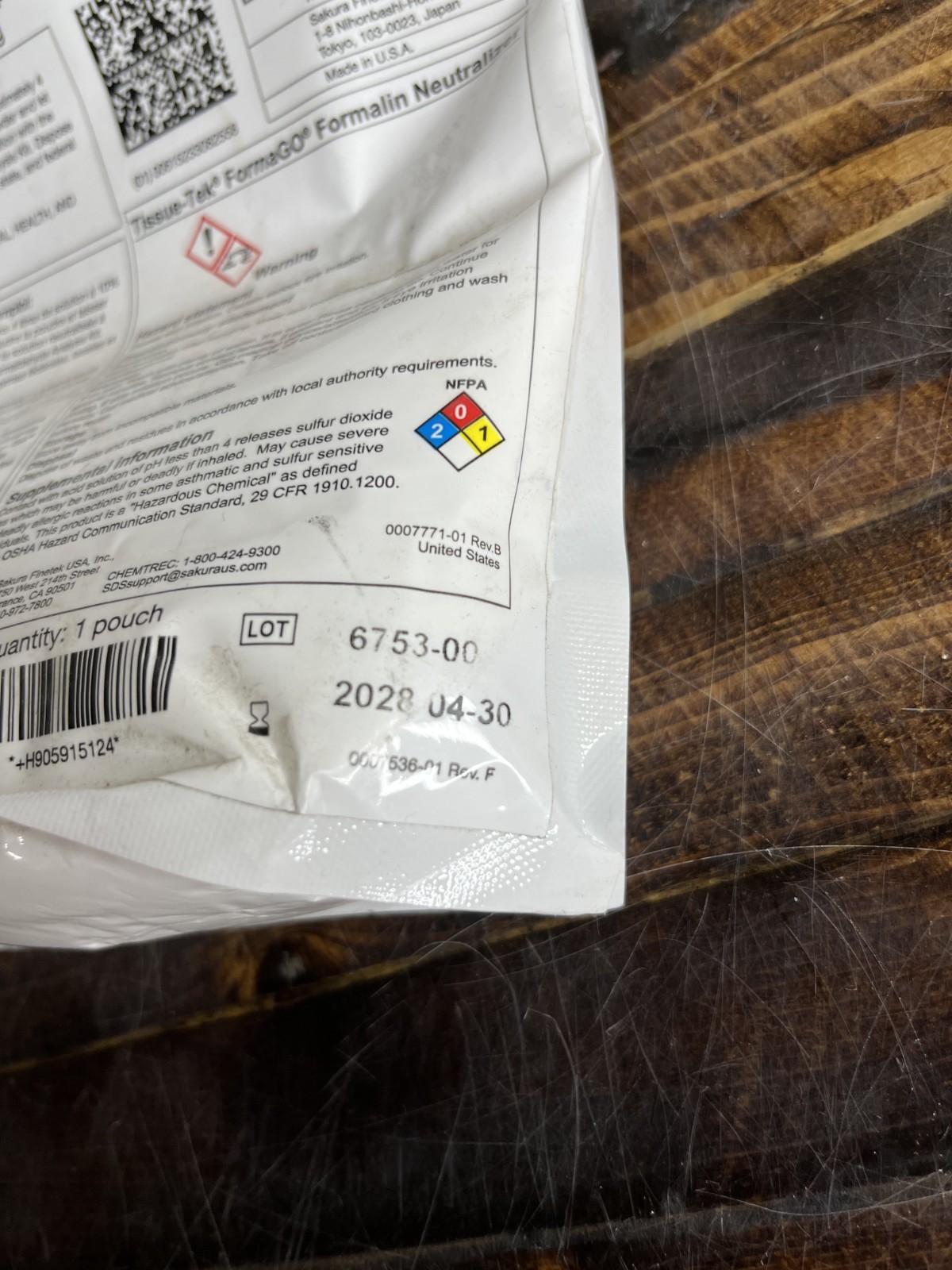 Sakura Tissue-Tek FormaGO Formalin Neutralizer 0.75kg Sealed Pouch Exp 2028