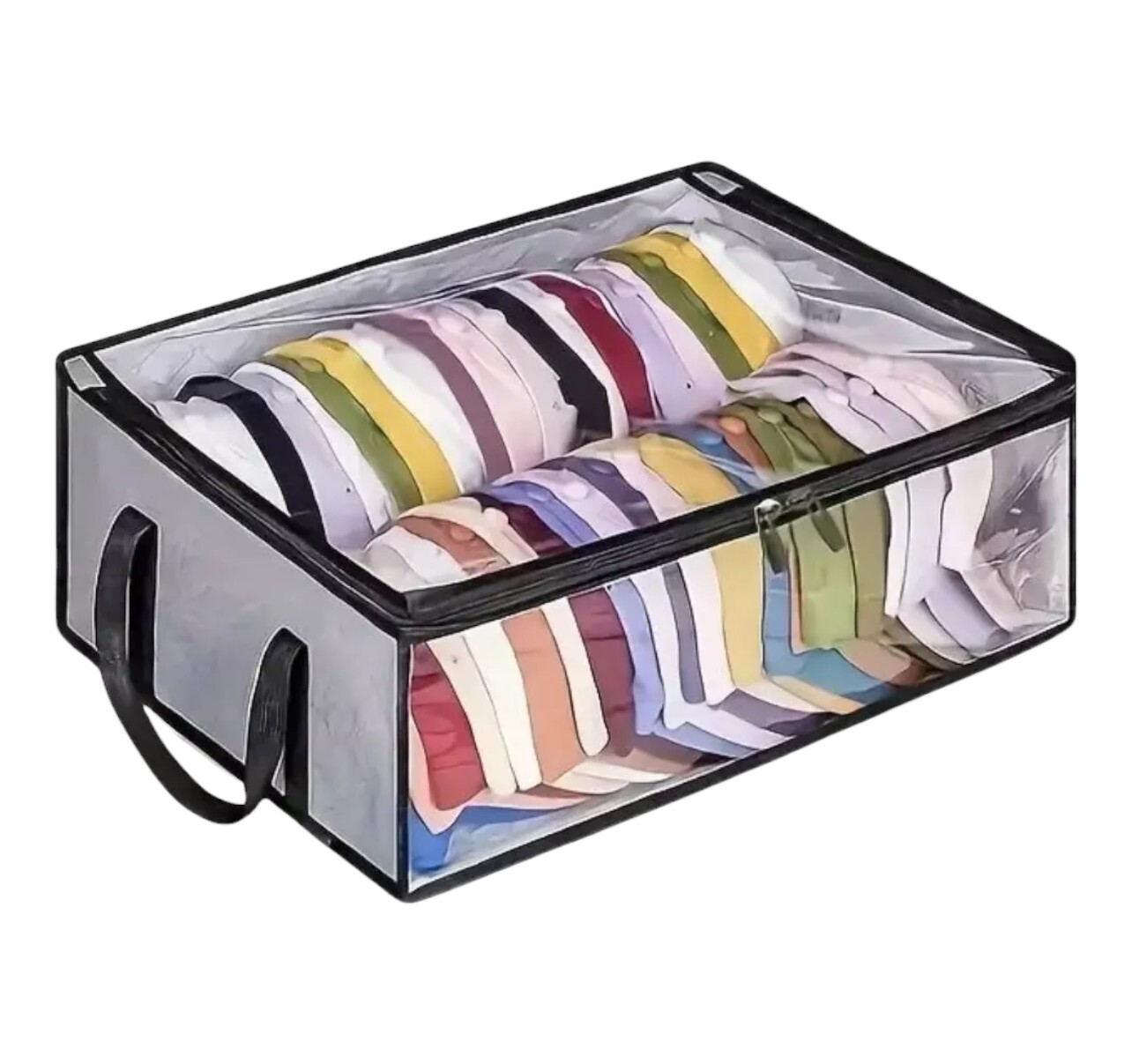 Hat Storage Dust Bag Baseball Hat Cap Organizer Clear Rack Zipper – Black / Gray
