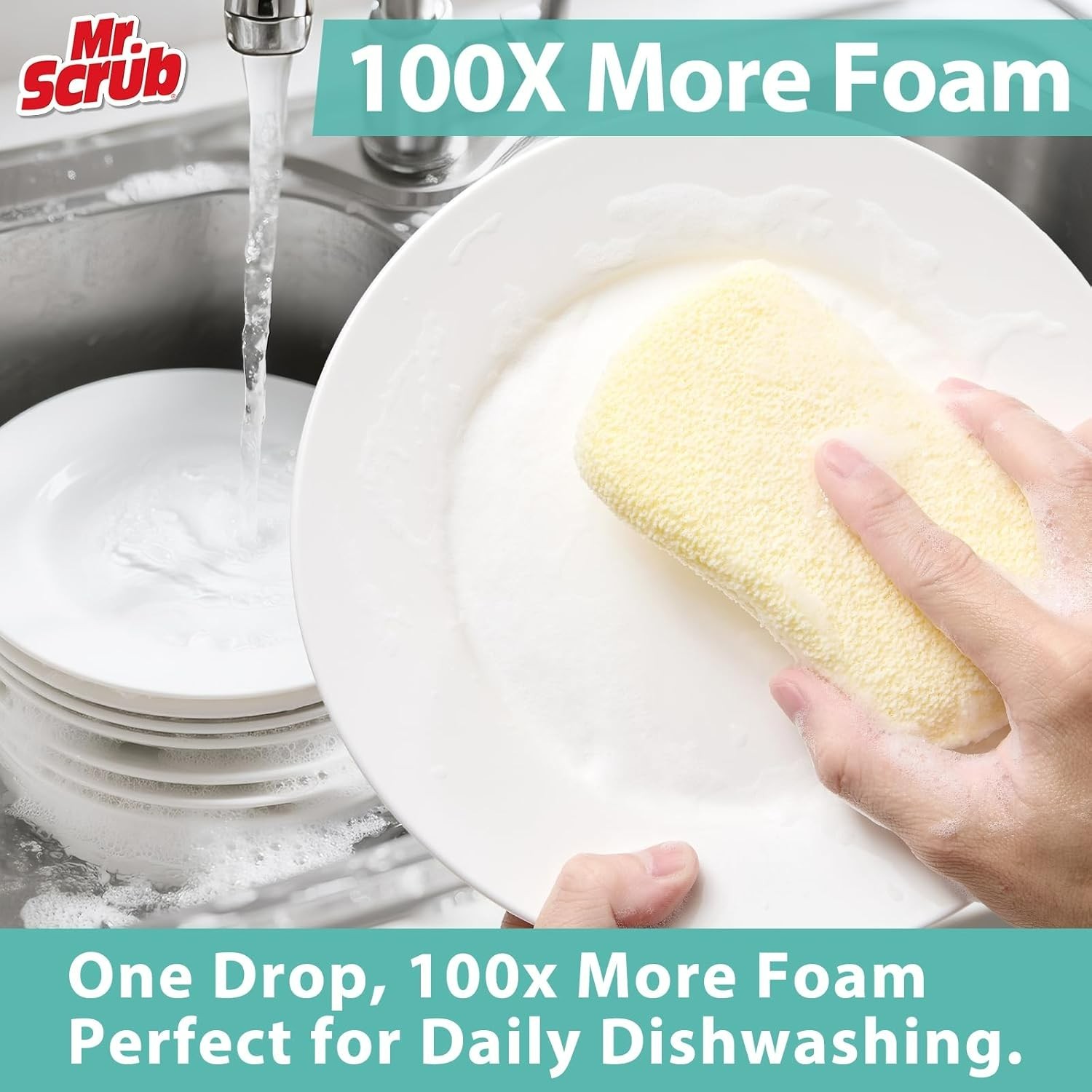 6-Pack Kitchen Scrub Sponges Heavy Duty Dish Scouring Pad Washing Cleaning Brush