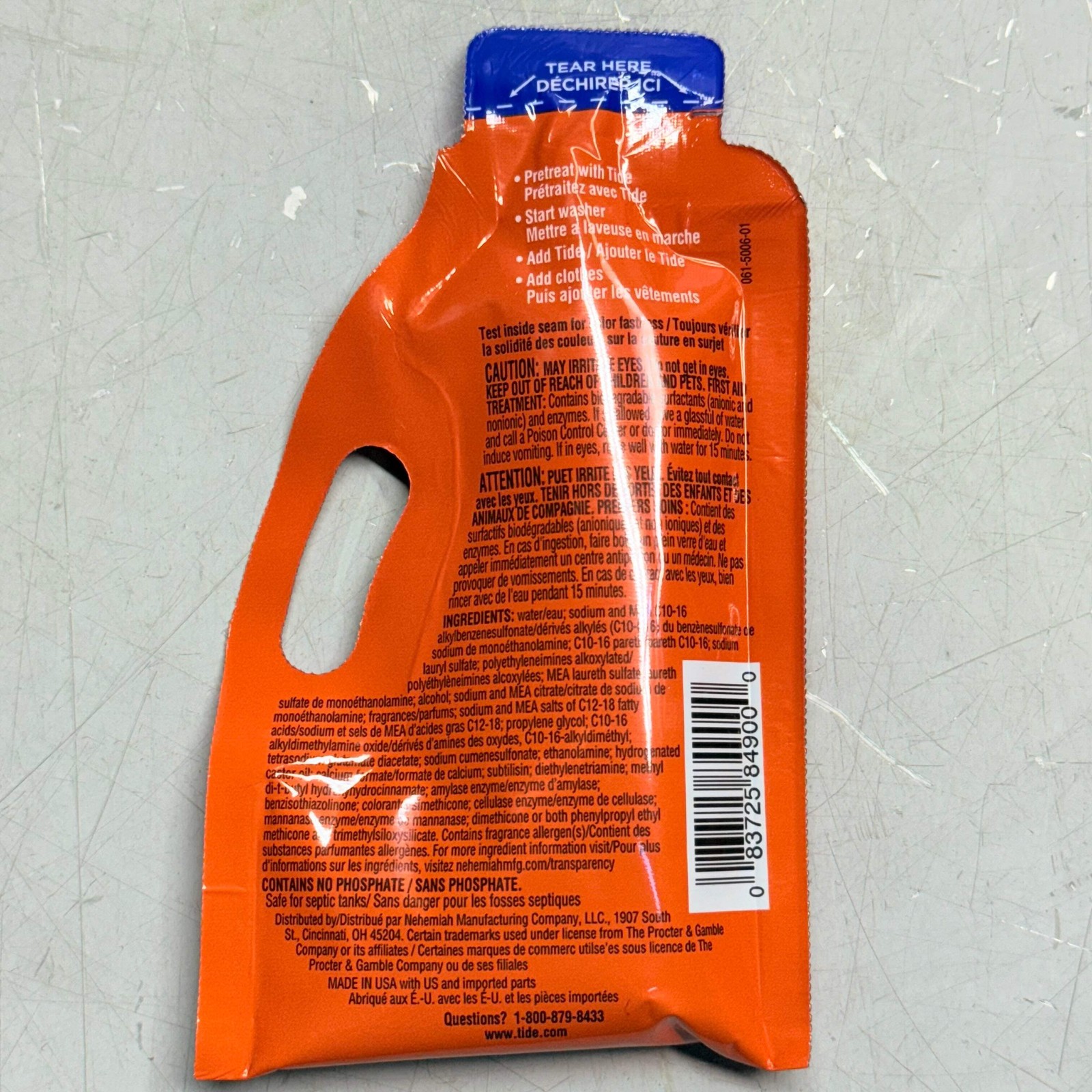 TIDE (2 PACK, 6 Total Pouches) Liquid Laundry Detergent Travel Size HE 1.31oz/ea