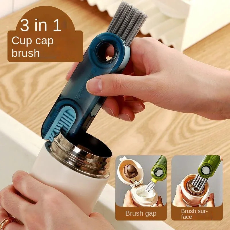 3 in 1 Bottle Gap Cleaner Brush Multifunctional Cup Cleaning Brushes Water Bottl