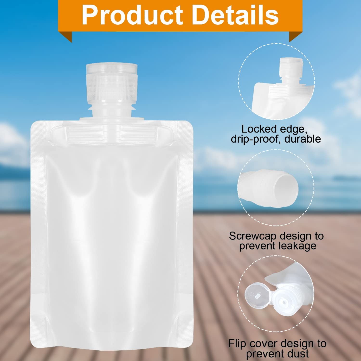 HQLESHUI 18 Pieces 3 Sizes 30ml/50ml/100ml Travel Size Pack of 18, Clear