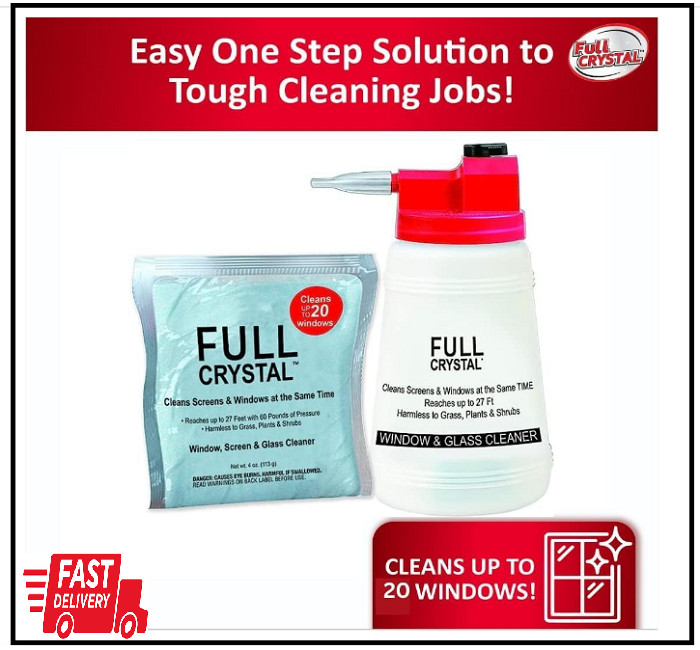 Full Crystal Refill Kit – Two 4 Oz. Crystal Powder Exterior Window Cleaner Packe