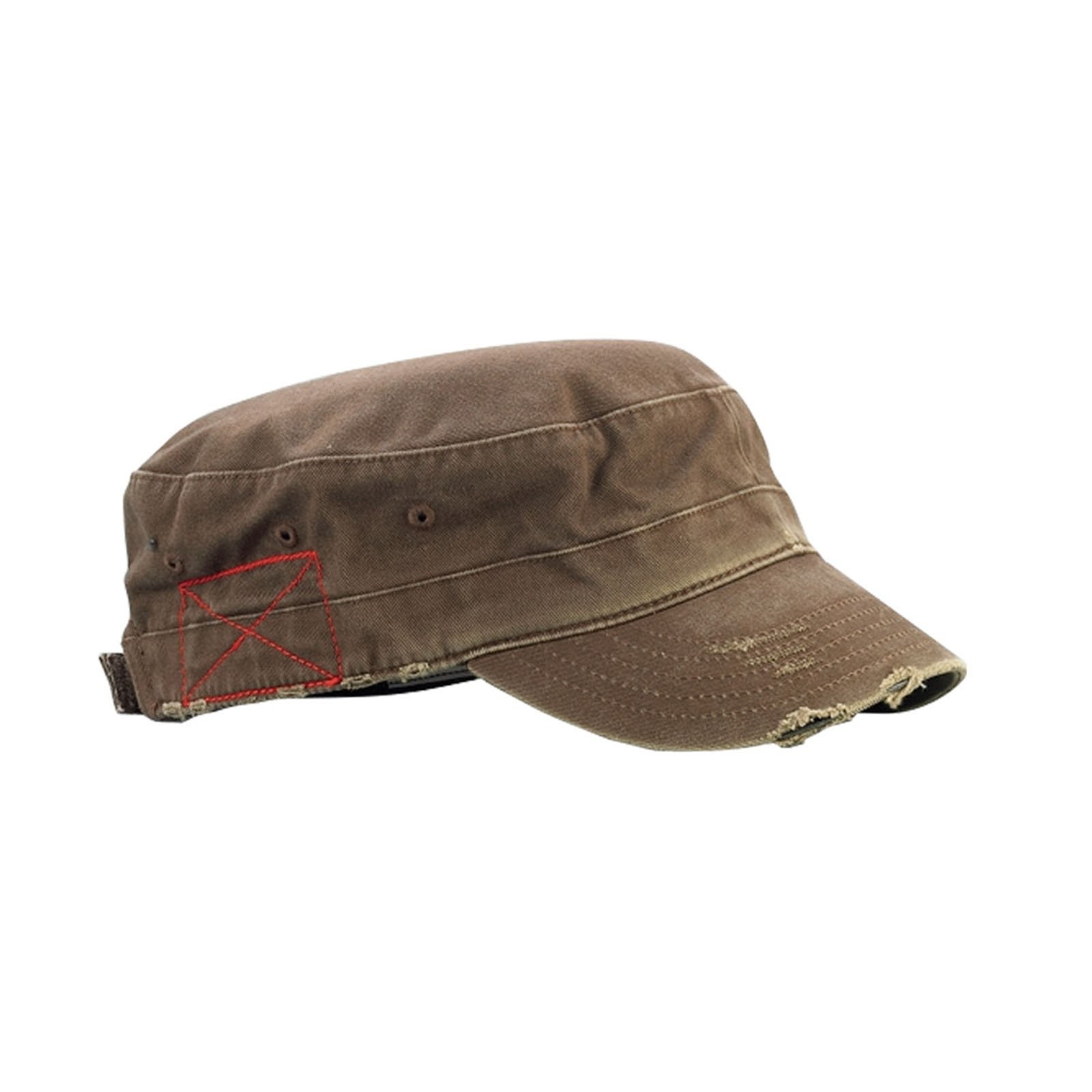 Mega Cap Cotton Distressed Washed Cadet (Brown) One Size, Brown