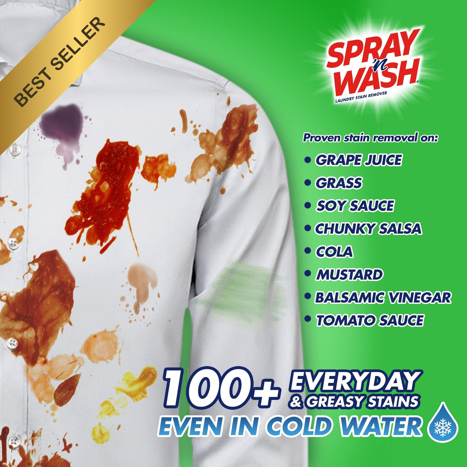 Spray N’ Wash Max Laundry Pre-Treat Stain Remover for Clothing 16 fl oz Bottle