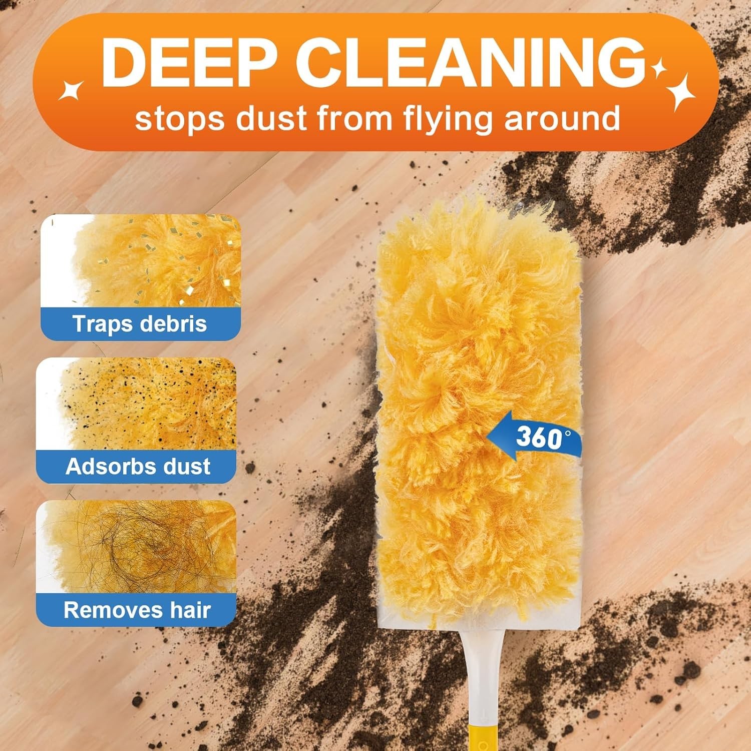 Heavy Duty Duster Refills Microfiber Dusting Kit for Furniture Ceiling Fan