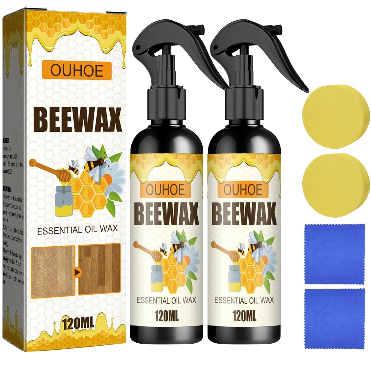 Holyarm 2PCS Natural Beeswax Spray, Spray 0.5 Fl Oz (Pack of 2)