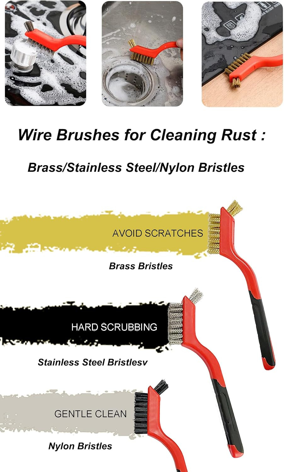 20Pcs Cleaning Brush Set, Crevice Cleaning Brush Set with Mini Wire Nylon Bristl