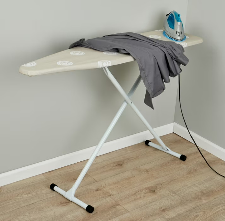 Mainstays Full‑Size T‑Leg Ironing Board , Adjustable Height, Steel Frame