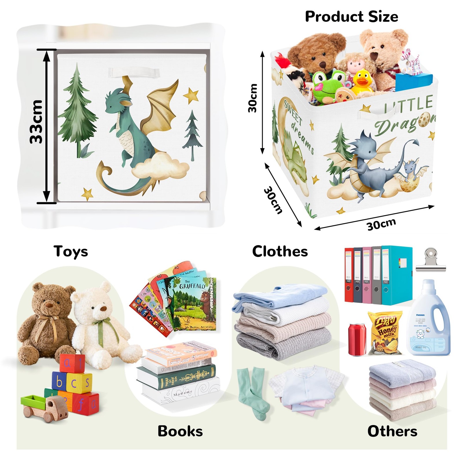 3 pcs Dinosaur Cube Storage Unit Boxes Volcano Kallax for Shelves Parents Sto