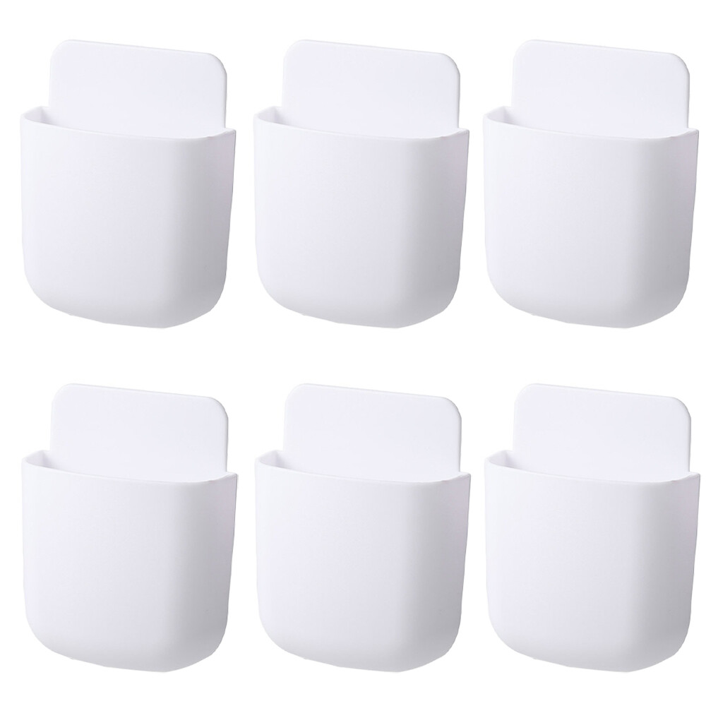 6X Wall Mounted Smart TV Remote Control Holder Home Offices Organiser Case White