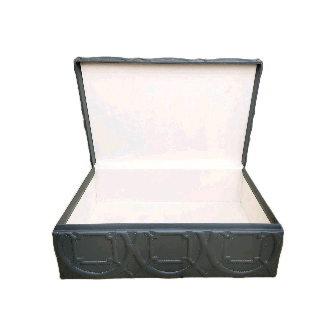 Global Views Large Gray Storage Box for Shoes, Clothing – 19.5″ x 13.5″ x 6.75″