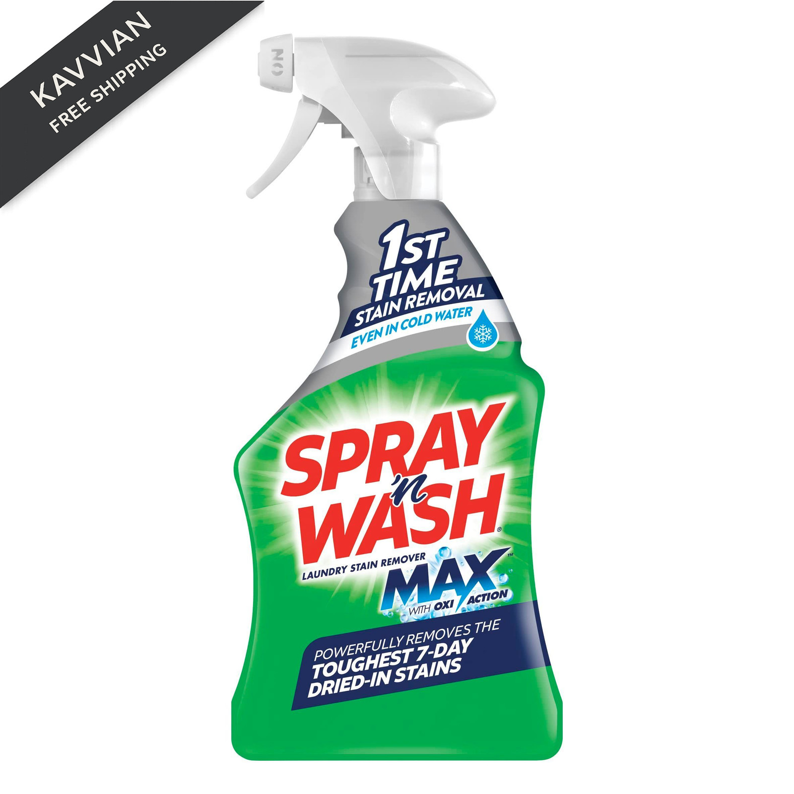 Spray N’ Wash Max Stain Remover Spray, 16 Fl Oz (Pack of 1), Green, Red