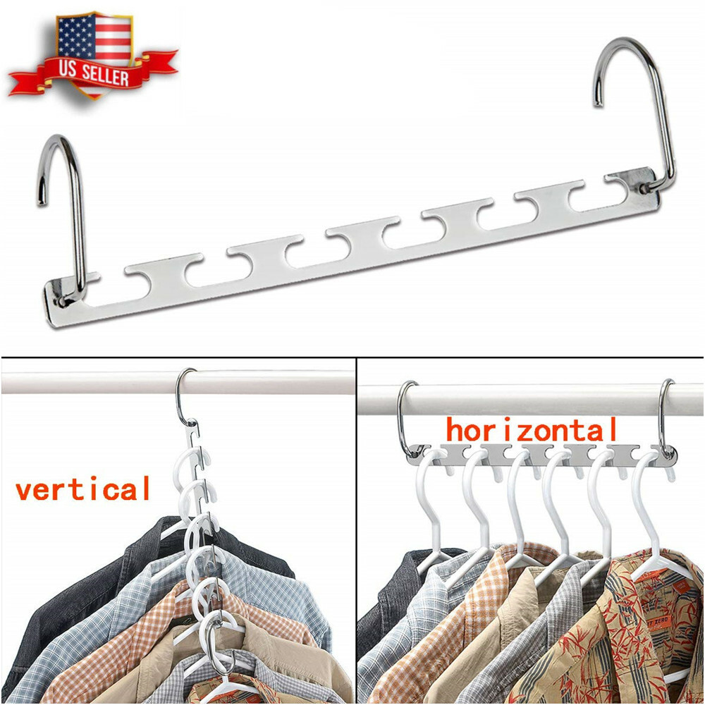 2PC Space Saver Saving Wonder Metal Hanger Clothes Closet Organize Hook Racks