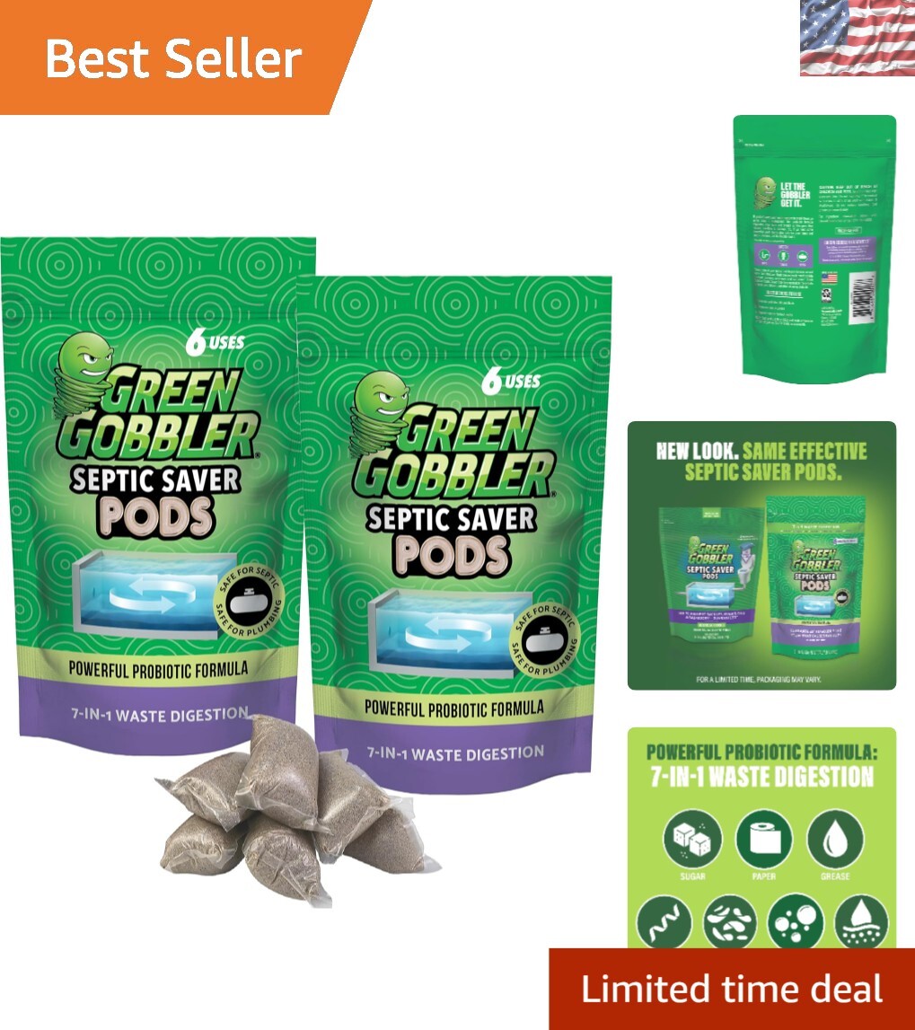 Natural Septic Saver Pods – Monthly Maintenance for Your Tank, 12 Pods Included