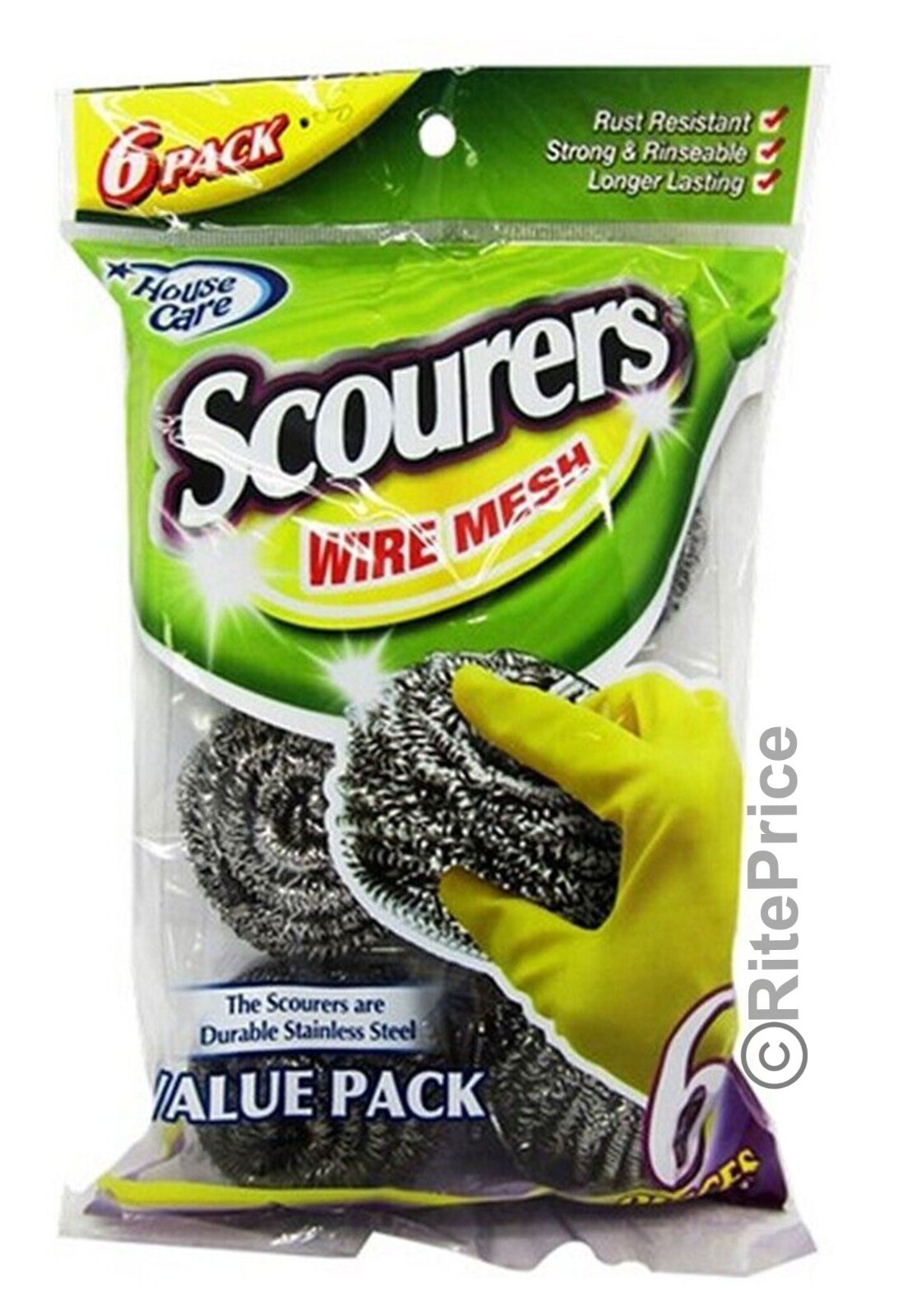 12PCS (2 Pack) Stainless Steel Sponges Scrubbing Scourer Pad For Kitchen – New