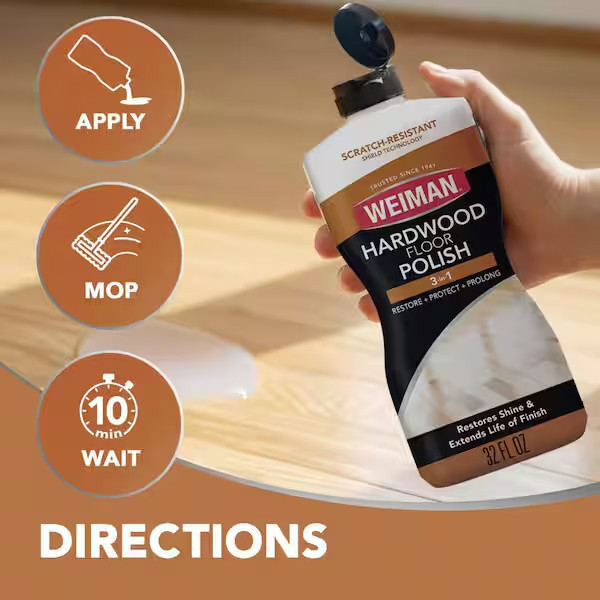 Weiman Wood Floor Polish and Restorer – 32 Ounce – High-Traffic Hardwood