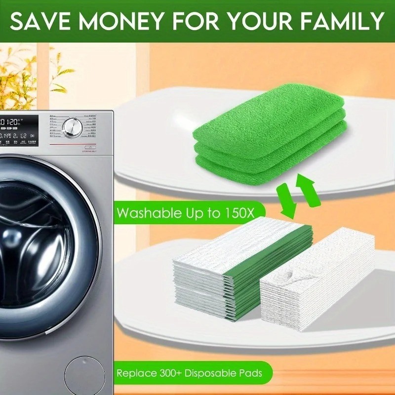 Reusable Microfiber Mop Pads 4PCS High Absorbent Cleaning Refills USA