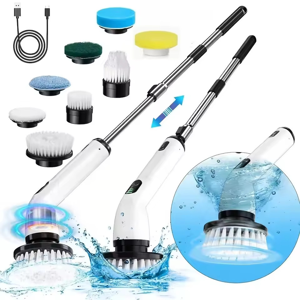 9 in 1 Electric Spin Scrubber Cordless USB Rechargeable Cleaning Brush Kit