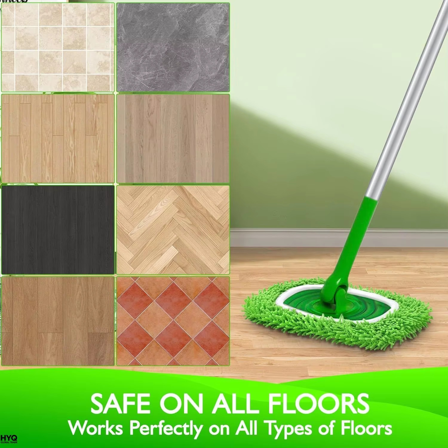 2 Pack Reusable Microfiber Mop Pads Compatible Swiffer Sweeper Wet Dry Washable