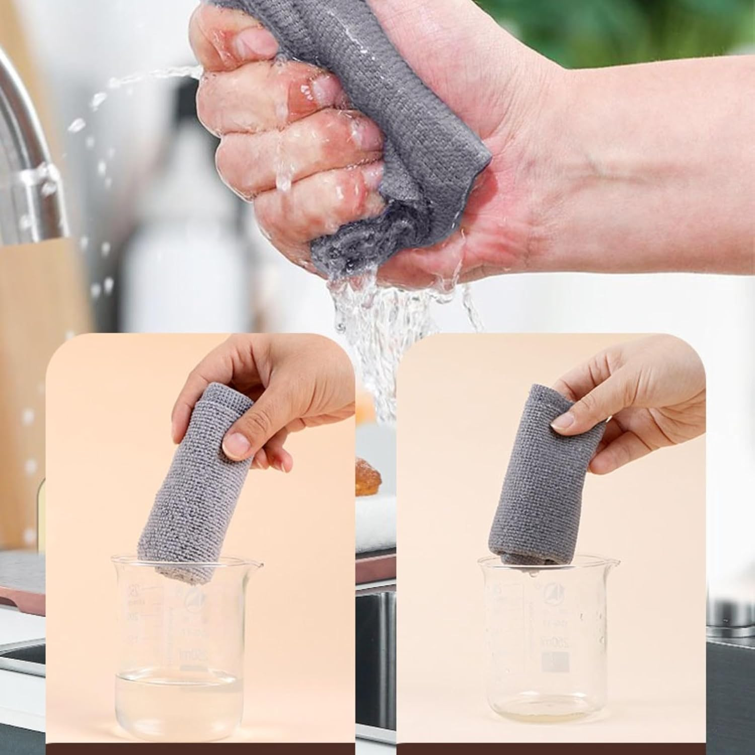 Microfiber Cleaning Cloths Roll – 50 Pack | Tear-Away Towels – Reusable| Ultr…