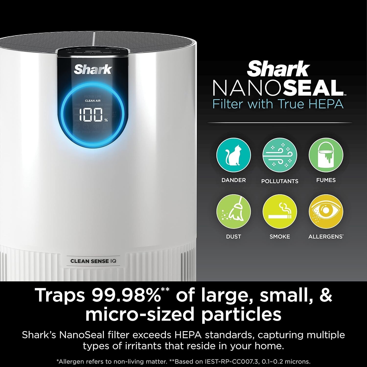 Shark HP102 Air Purifiers for Bedroom Office Dorm Small Room HEPA Air Filter