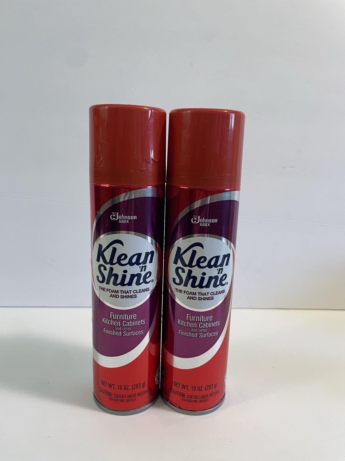 Vintage Johnson Wax Klean ‘n Shine Foam All Purpose Cleaner Furniture Lot Of 2