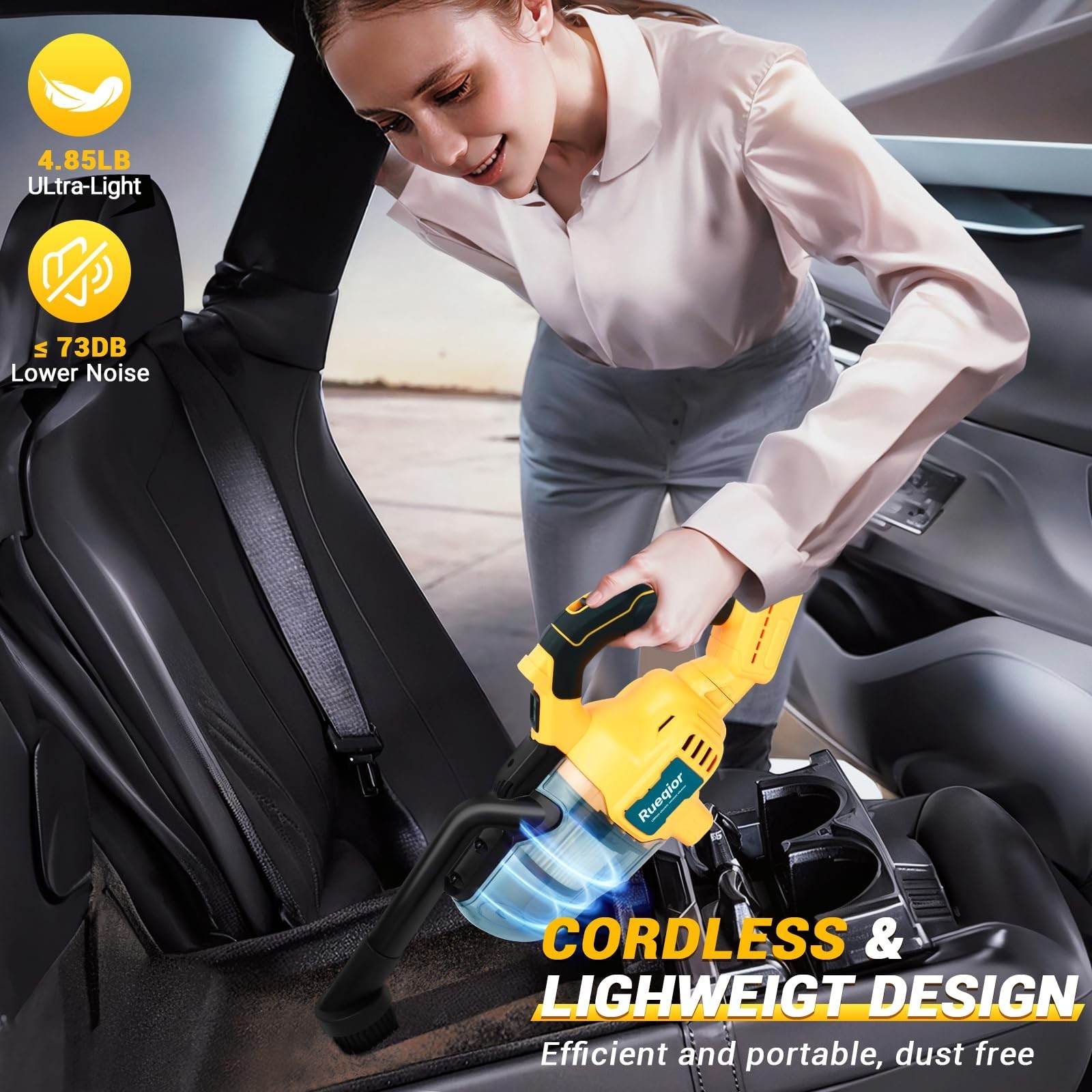 5-in-1 Cordless Handheld Vacuum Cleaner – 400W Motor, 46 CFM, Pet Hair & Car Use