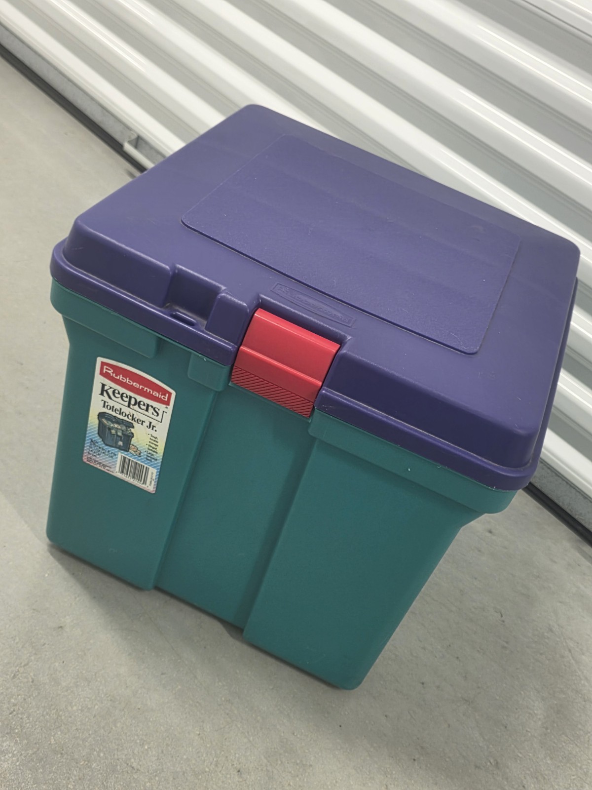 RARE Vintage 1990s Rubbermaid Keepers Totelocker Jr. – Aqua Colorblock Tote