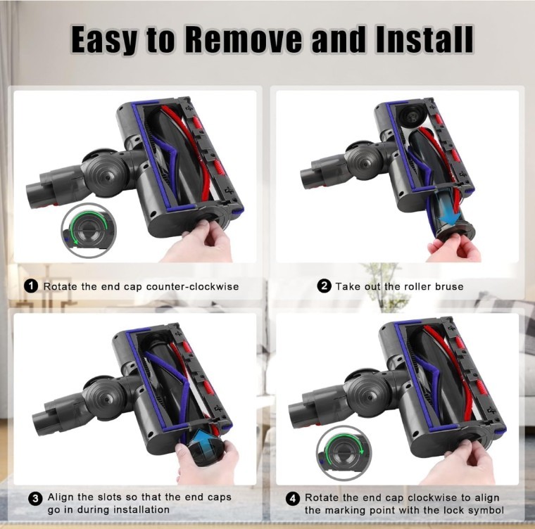 NEW Direct Drive Vacuum Head For Dyson V7 V8 V10 V11 V15 Anti-Tangle LED Light