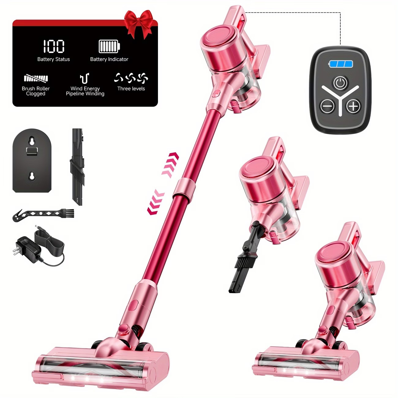 8-in-1 50Kpa Cordless Vacuum Cleaner Home Office 1.5L Powerful Stick Lightweight